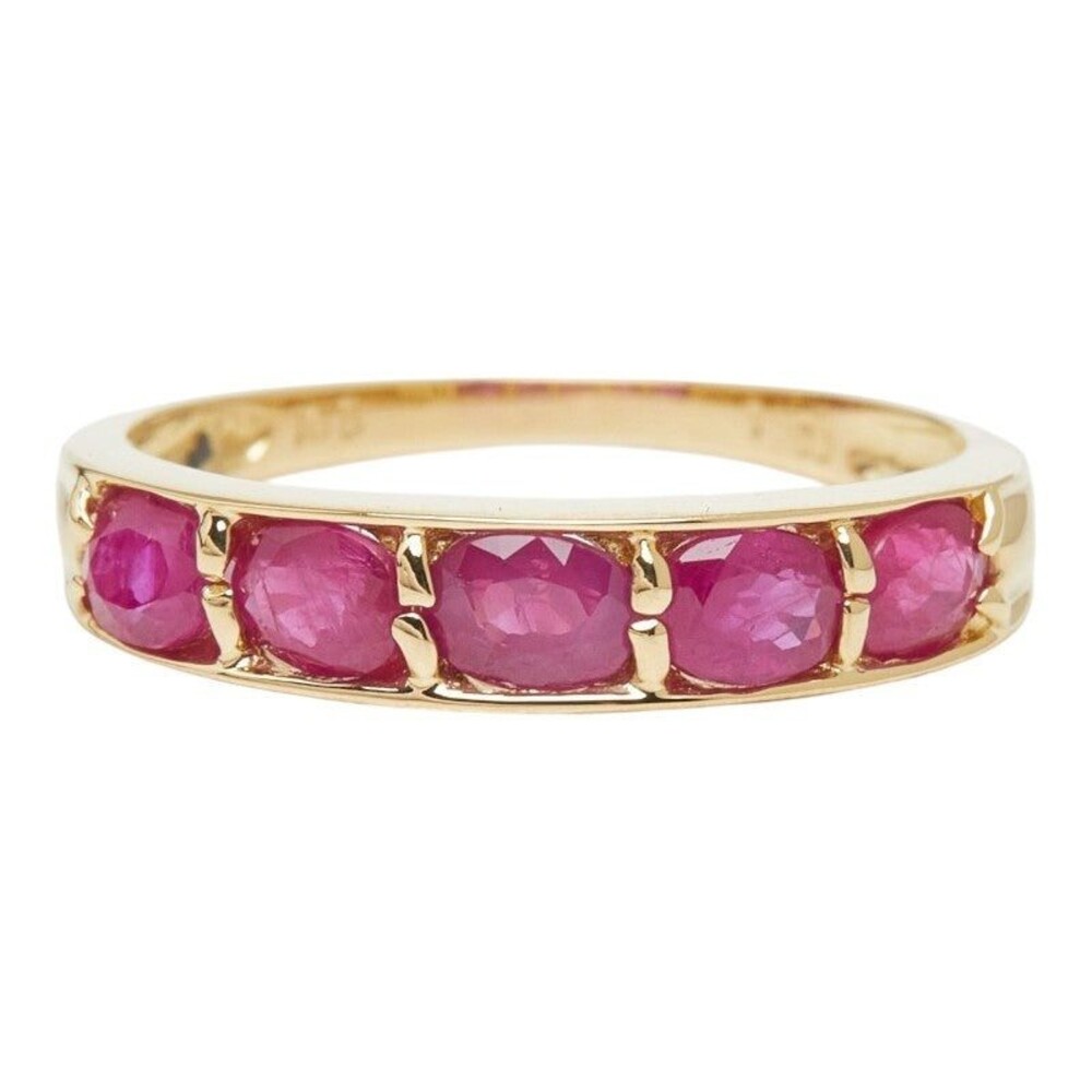 Ruby 1.00 Single Row Ring 10 18K Yellow Gold